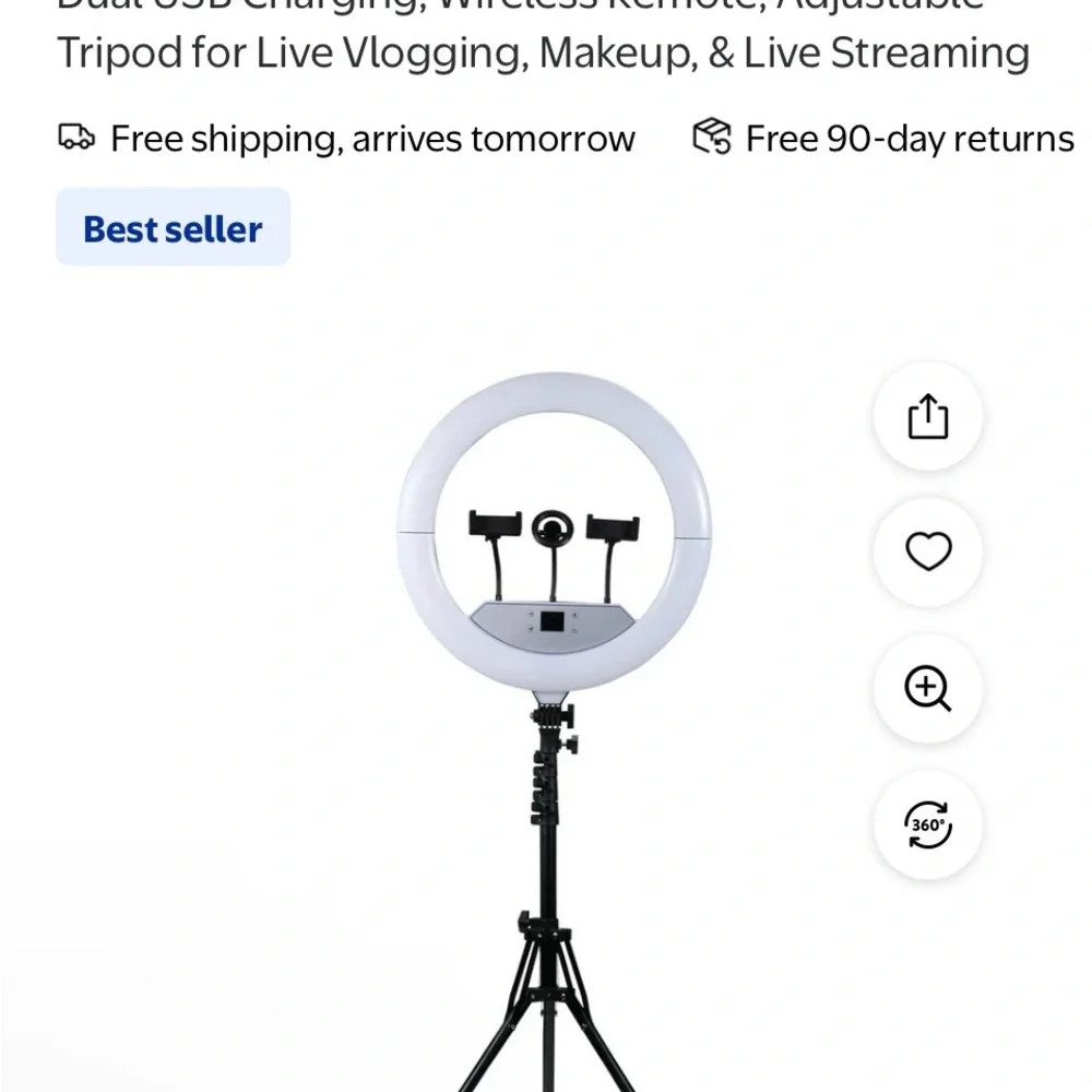 Vitar Full Color Foldable Ring Light Set - Black- NEW IN BOX.